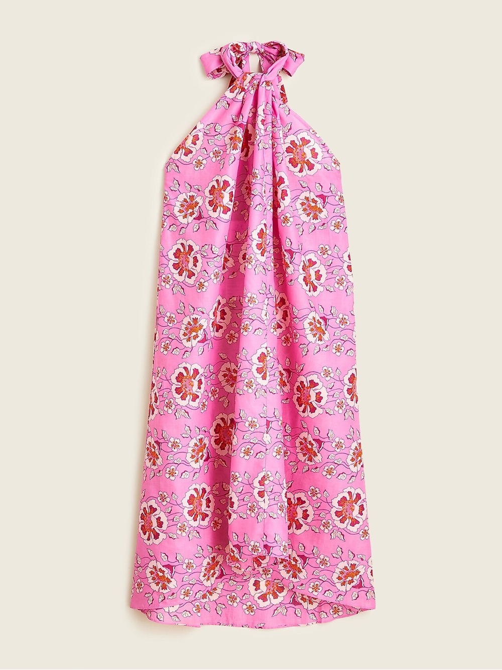 J. Crew Tie Neck Halter Dress in Climbing Floral Cover-Up